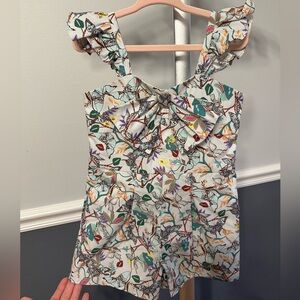 Floral Ruffle Strap Bodysuit